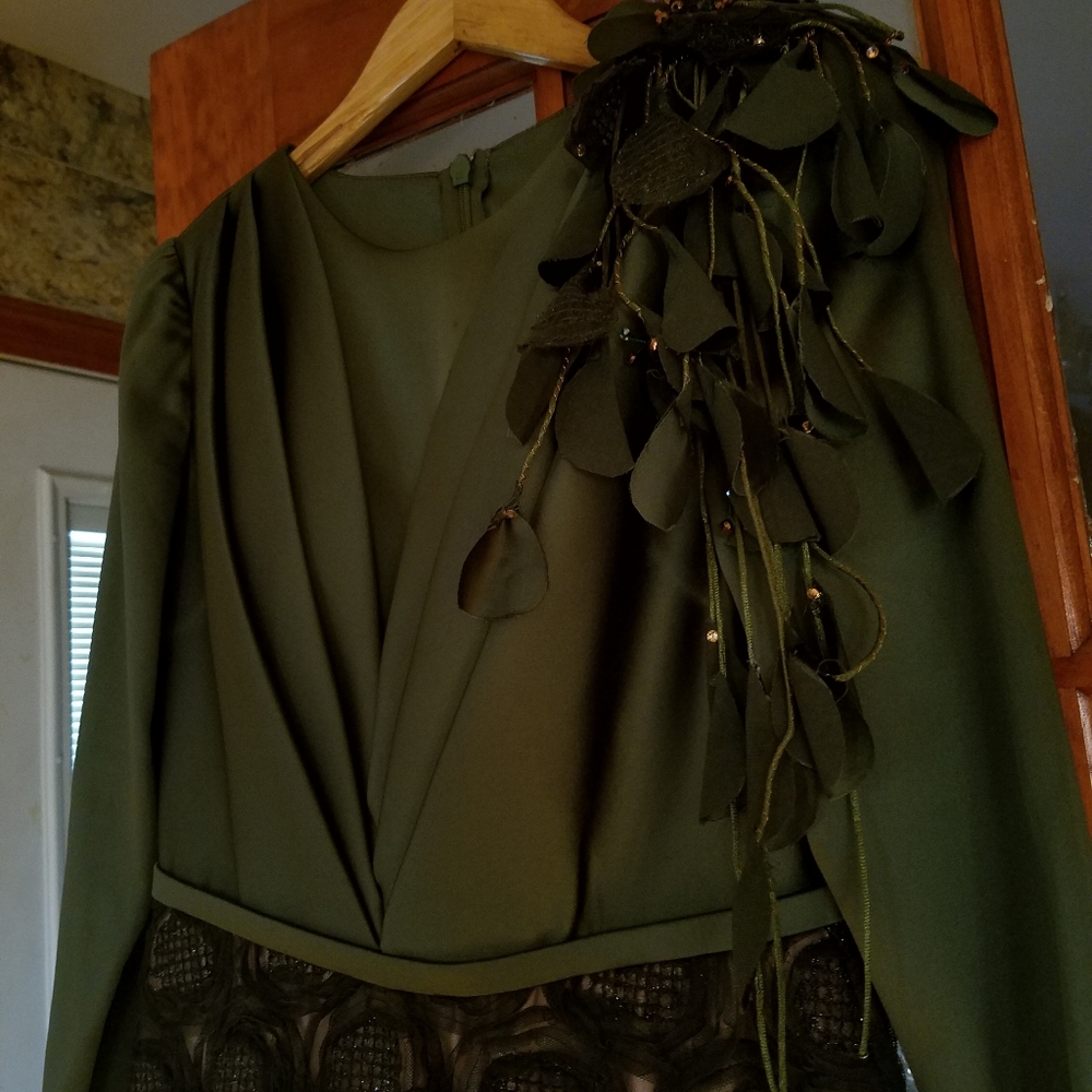 Olive green formal gown